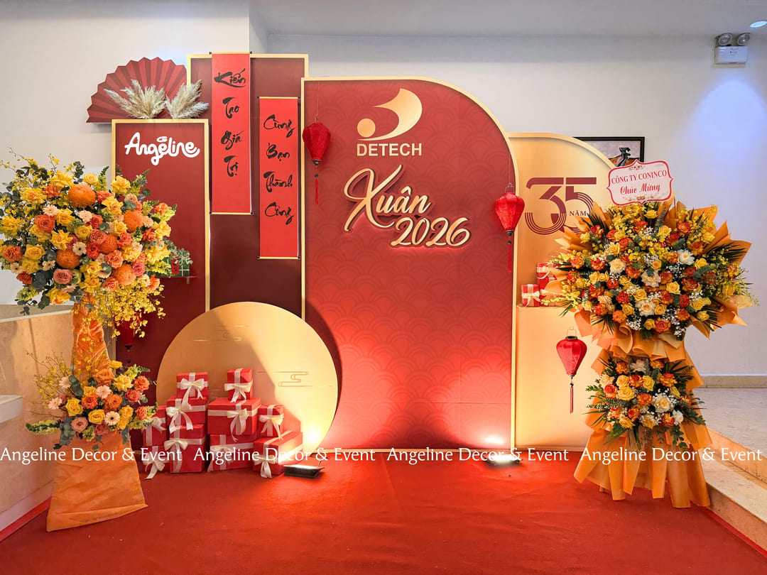 Tết Kiến Tạo – Xuân Thành Công Concept Trang Trí Tết 2026 Cho DETECH Mừng 35 Năm Kiến Tạo & Phát Triển - Angeline