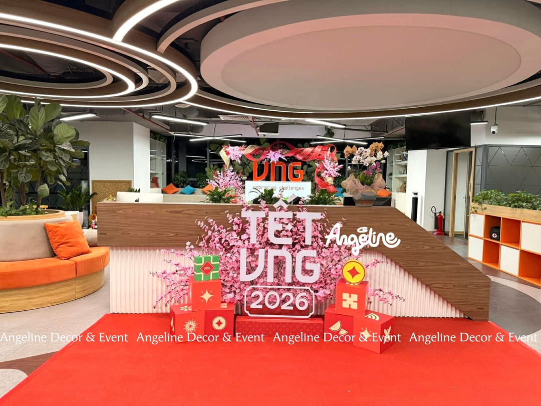Tết Rộn Ràng – Vươn Mình Đón Thử Thách Concept Trang Trí Tết 2026 Tại VNG Cùng Angeline