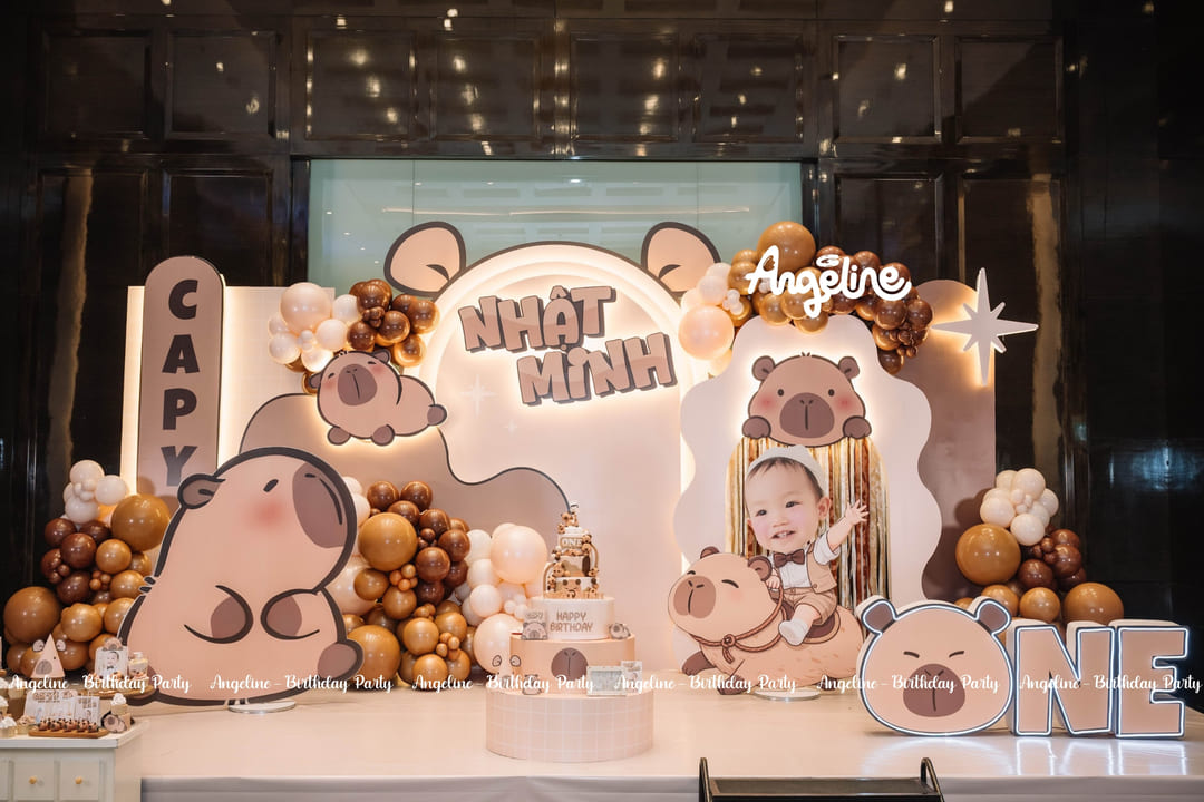 Concept Sinh Nhật Capybara Dễ Thương Cho Bé Trai – Nhật Minh Angeline