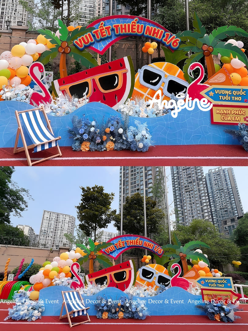 Vui Tết Thiếu Nhi 1/6: Backdrop Dưa Hấu Rực Rỡ Cho Bé Chơi Hết Mình - Anheline
