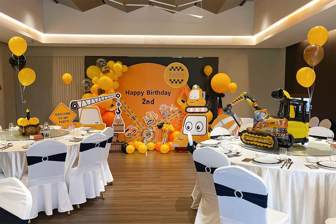Concept sinh nhật bé trai Construction Party