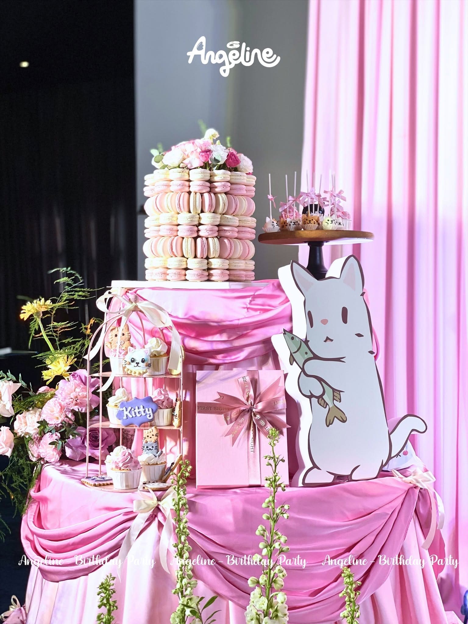 Chi tiết trang trí sinh nhật bé Ngọc Anh concept Kitty pastel